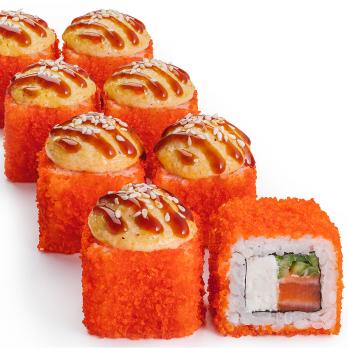 Запеченный ролл с лососем