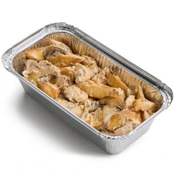 Картофель жареный с курицей и грибами