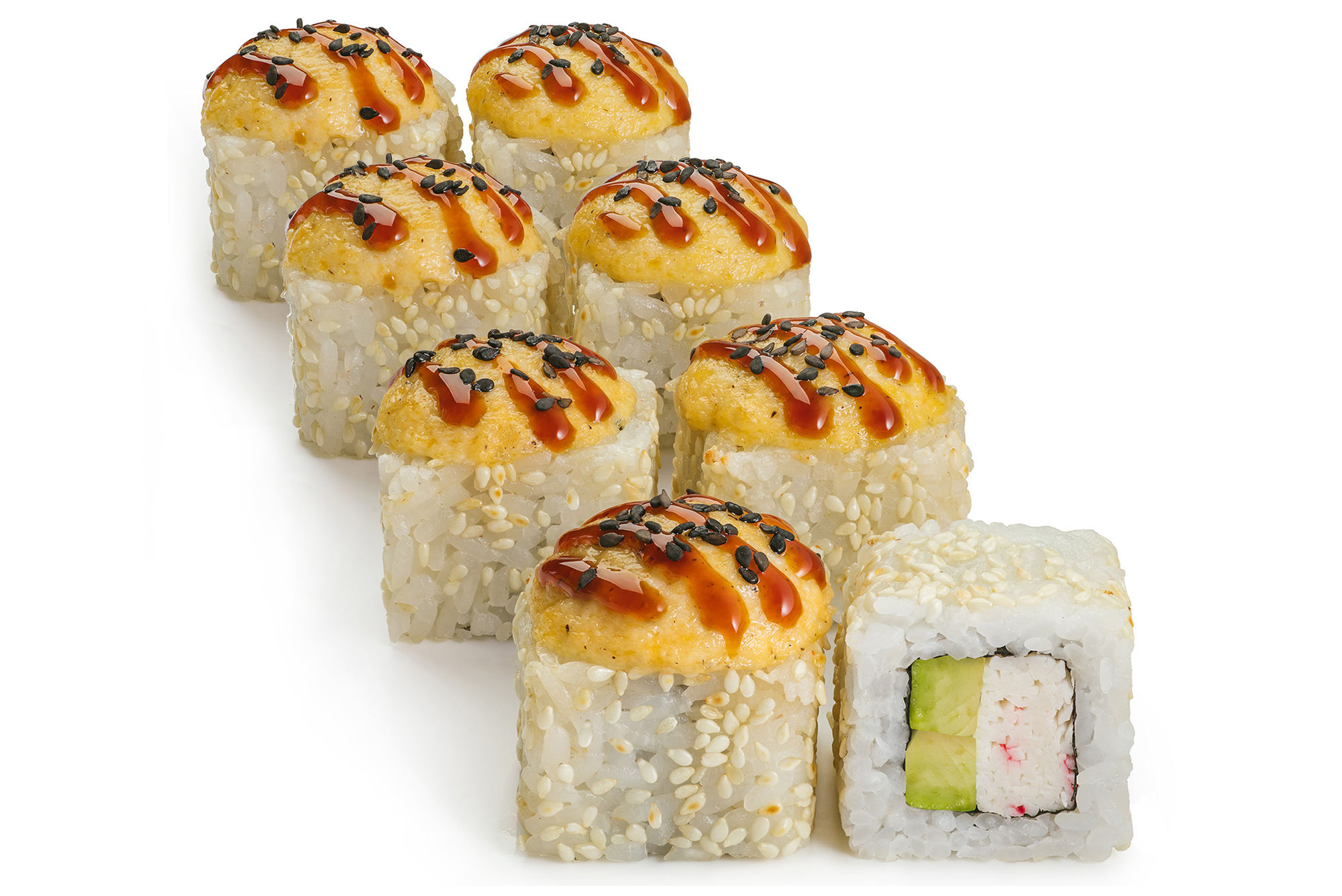 

Запеченный ролл со снежным крабом - 8 шт.