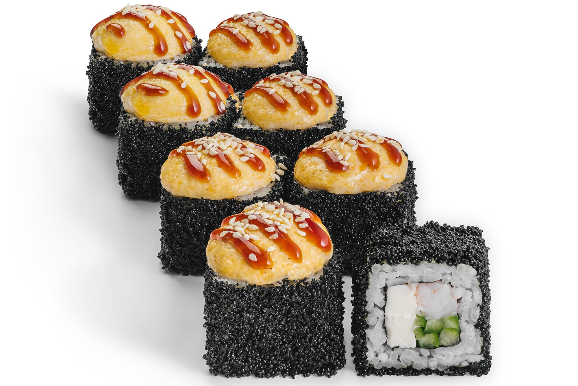 

Запеченный ролл с креветкой - 8 шт.